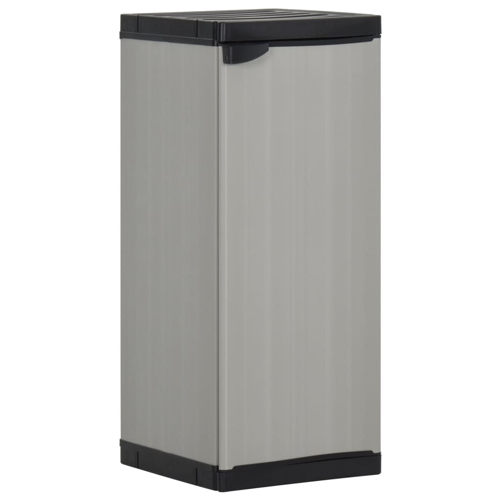 vidaXL Garden Storage Cabinet with 1 Shelf Gray and Black 13.8"x15.7"x33.5"-0
