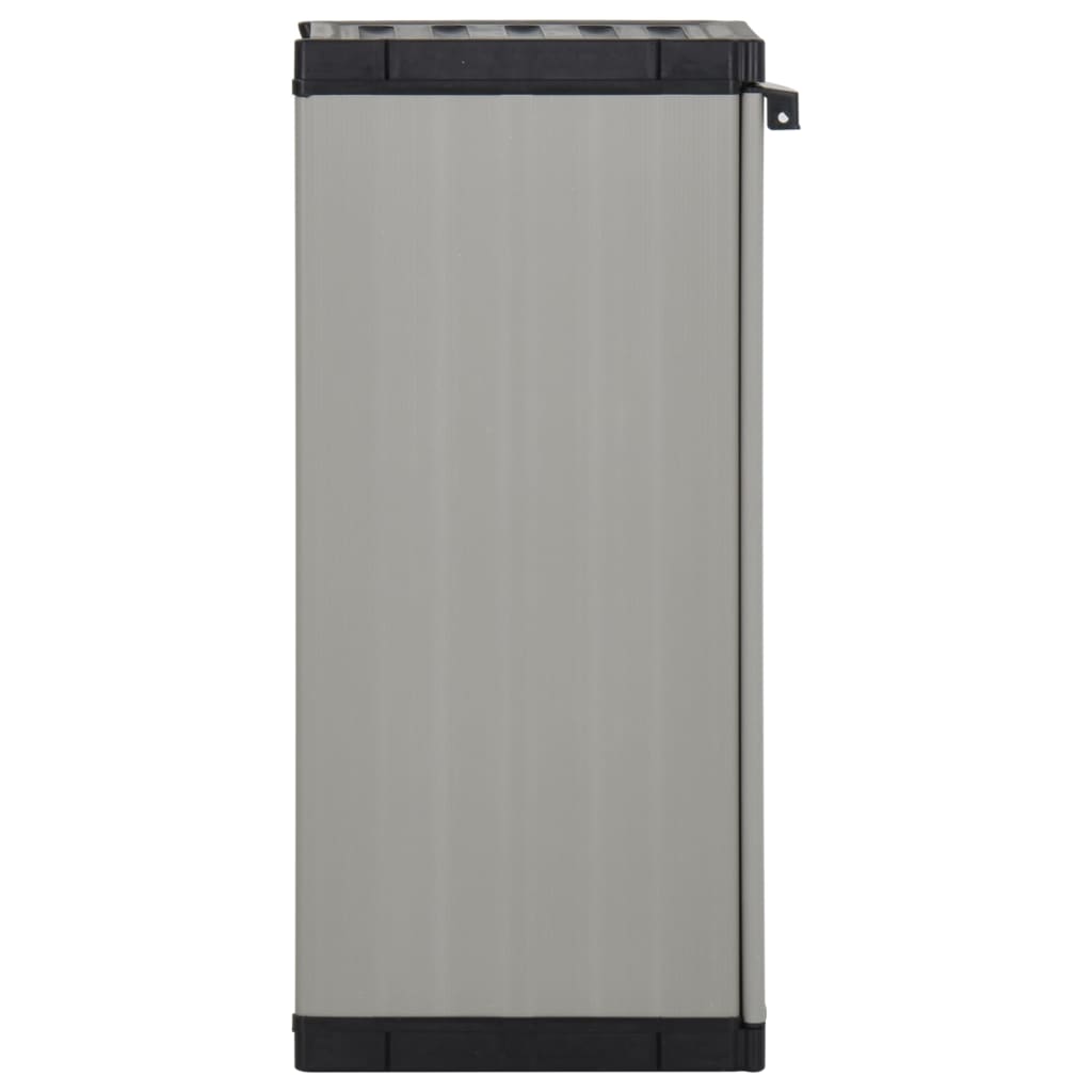 vidaXL Garden Storage Cabinet with 1 Shelf Gray and Black 13.8"x15.7"x33.5"-2