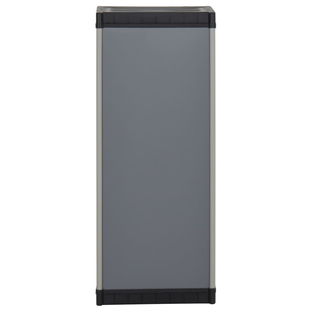 vidaXL Garden Storage Cabinet with 1 Shelf Gray and Black 13.8"x15.7"x33.5"-3
