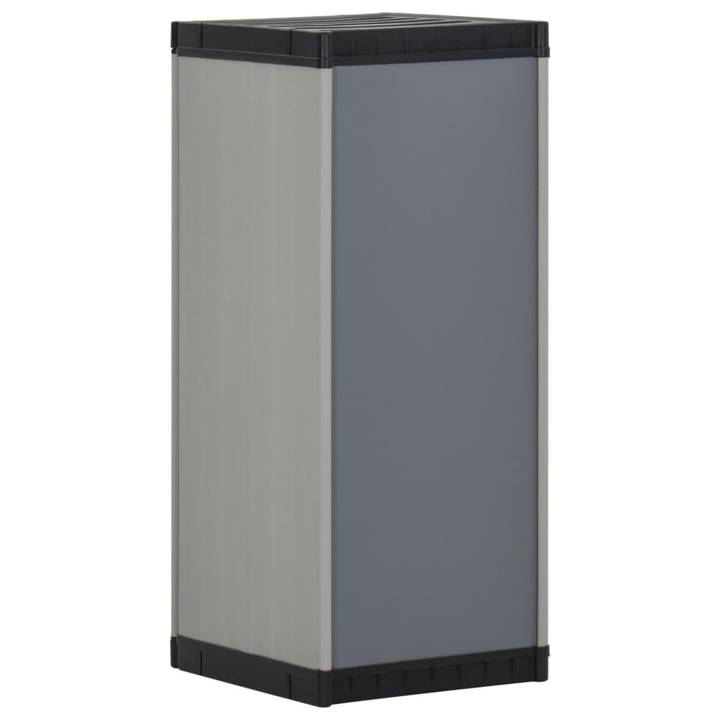 vidaXL Garden Storage Cabinet with 1 Shelf Gray and Black 13.8"x15.7"x33.5"-4