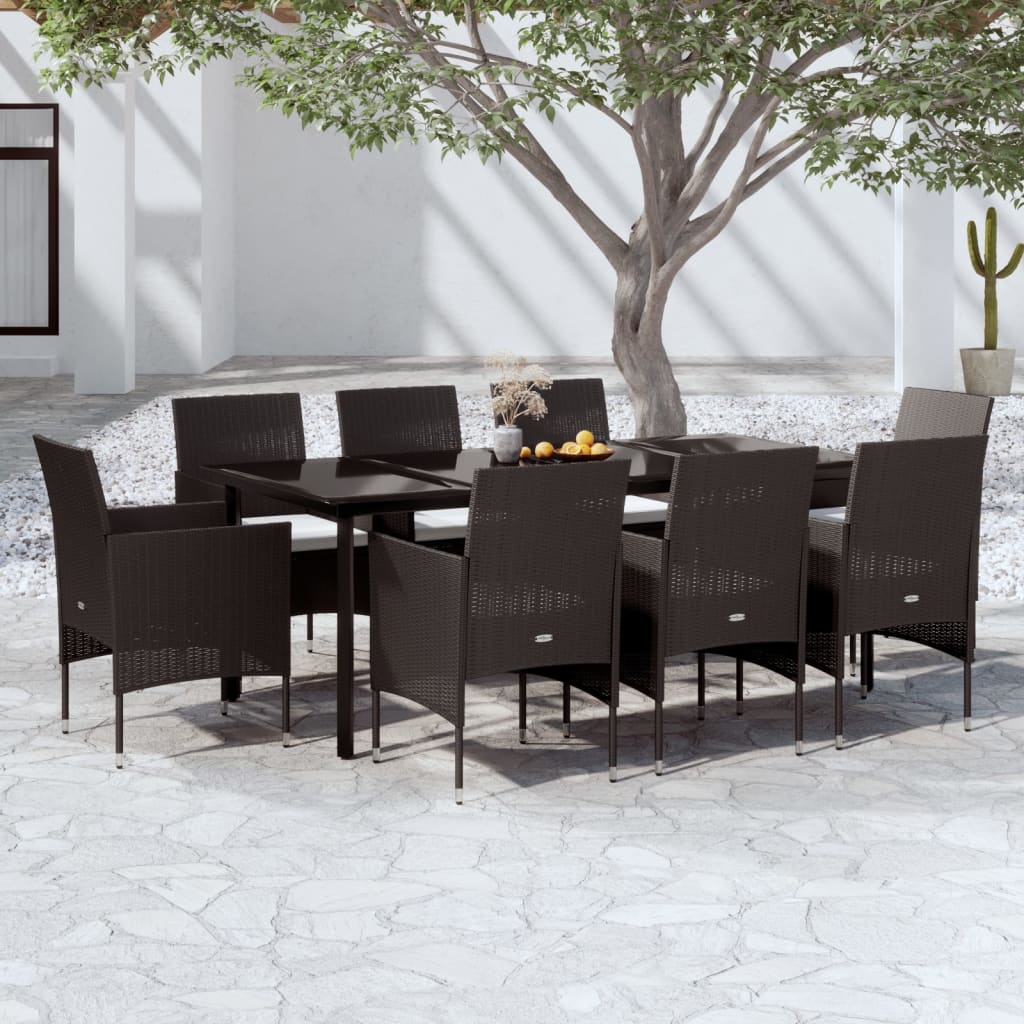 vidaXL Patio Dining Set Outdoor Dining Set Table and Chair Set for Garden-9