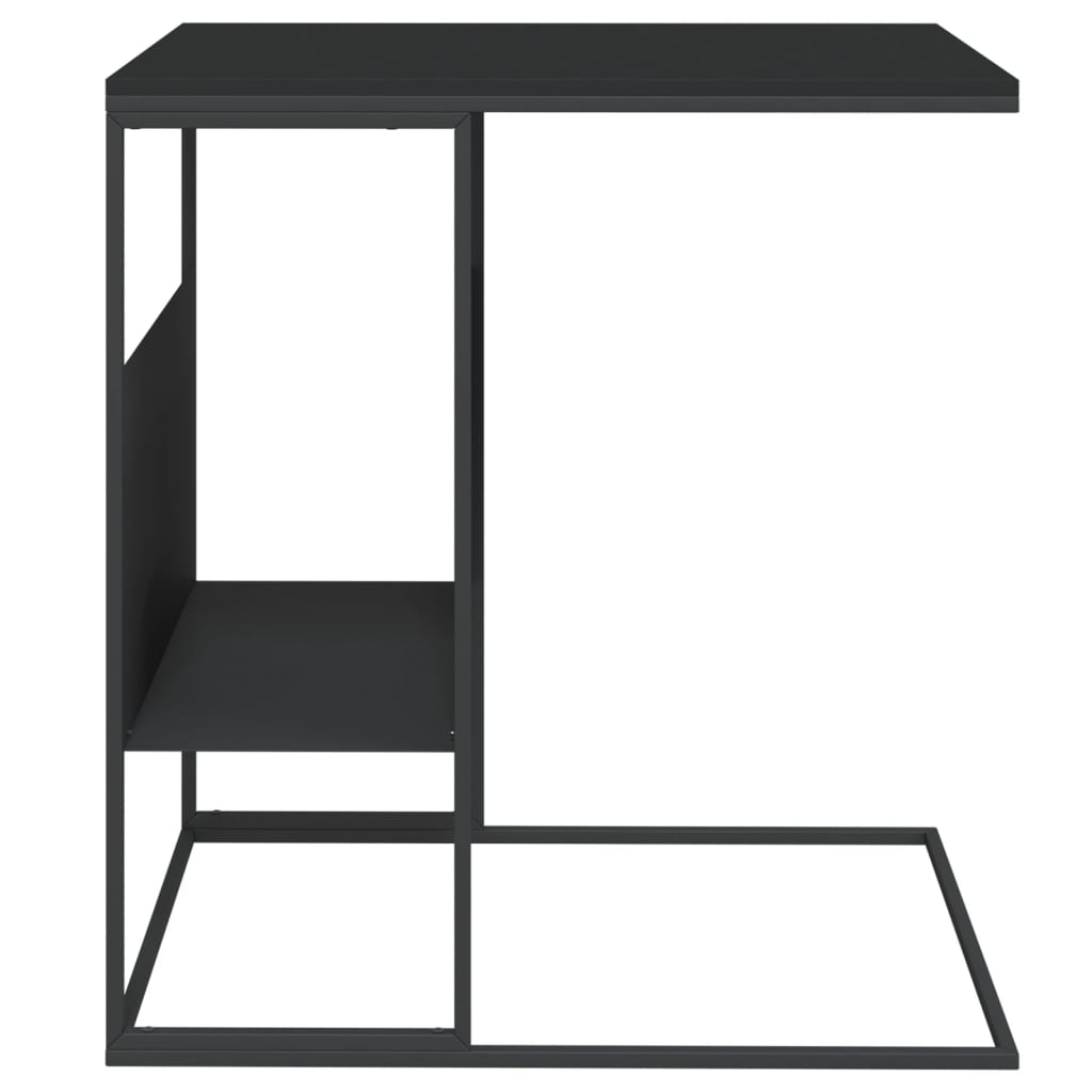 vidaXL Side Table Black 21.7"x14.2"x23.4" Engineered Wood