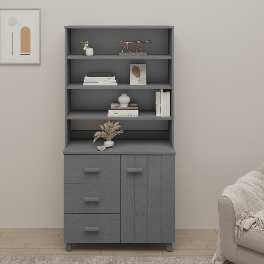 vidaXL Drawer Cabinet Bookshelf Organizer with Storage HAMAR Solid Wood Pine-4