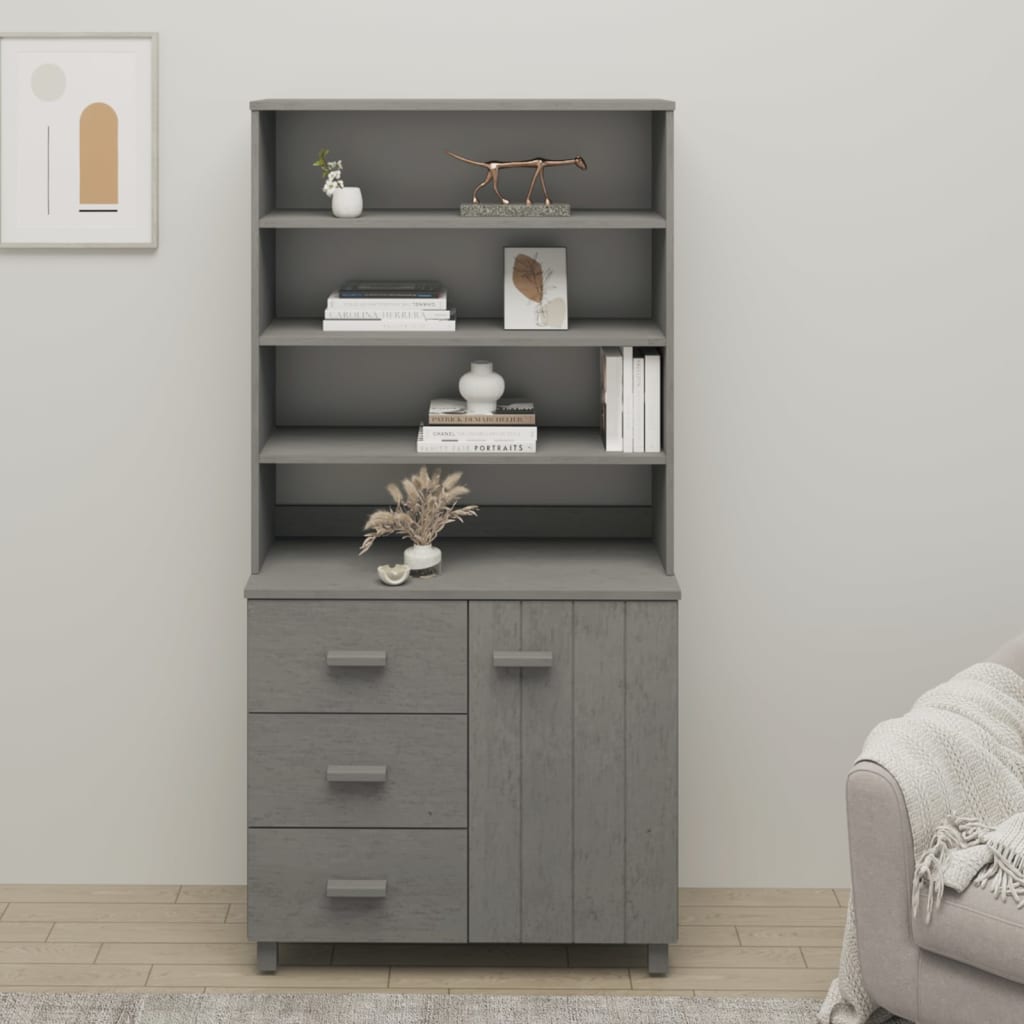 vidaXL Drawer Cabinet Bookshelf Organizer with Storage HAMAR Solid Wood Pine-5