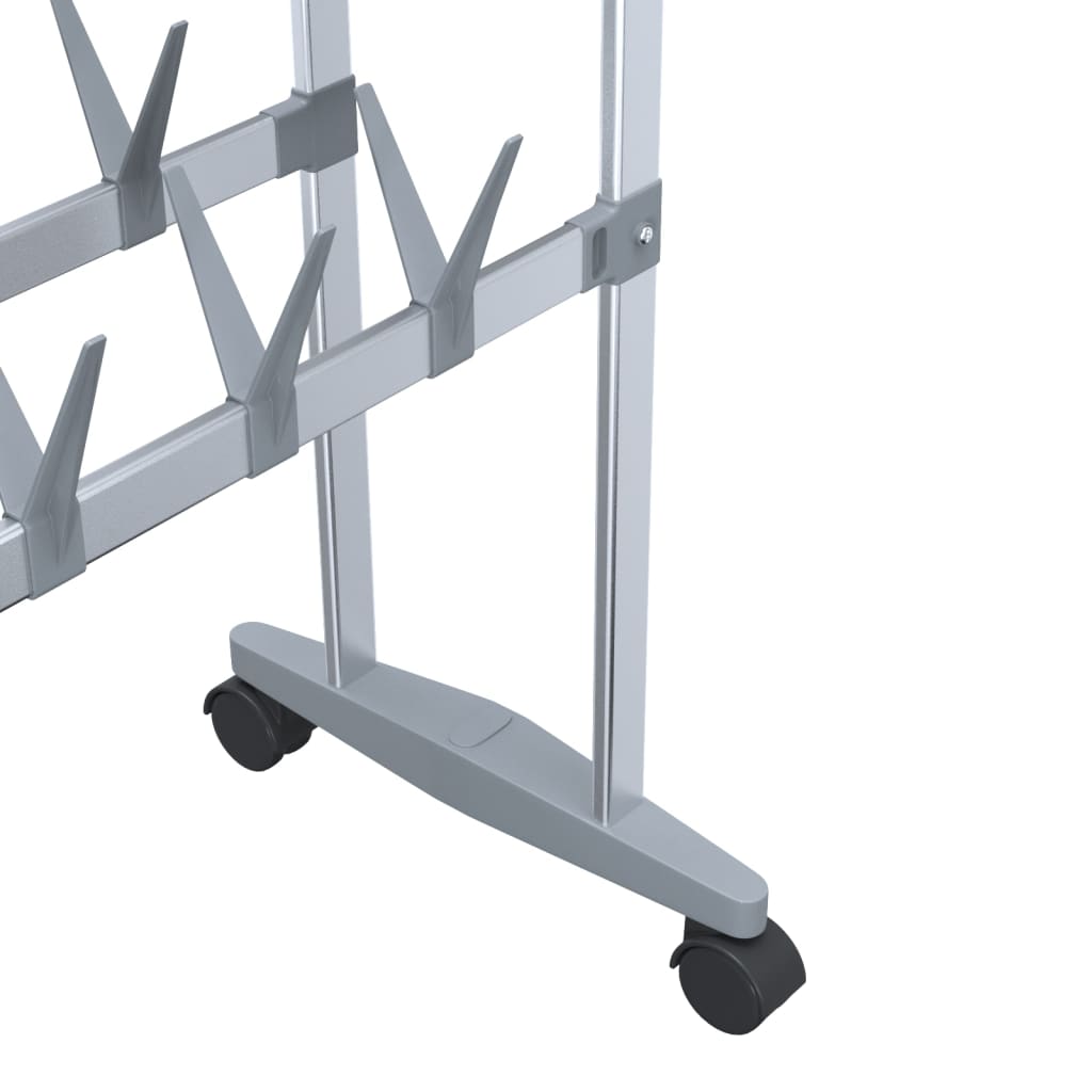 vidaXL Shoe Rack with Wheels Silver 26"x10.6"x39.4"-4