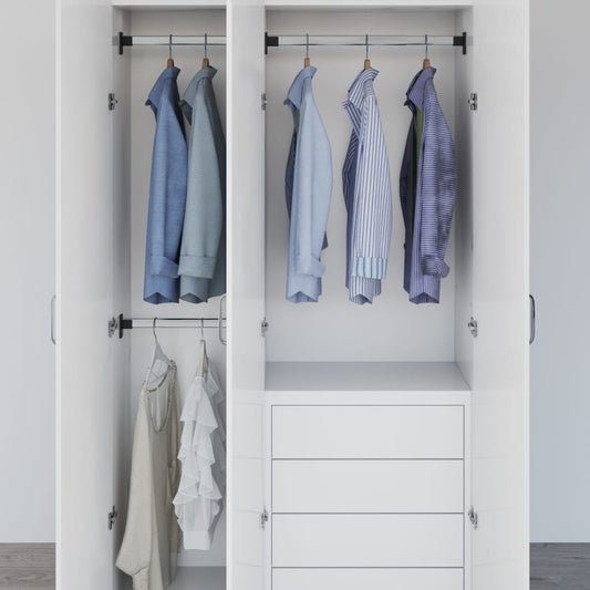 vidaXL Telescopic Wardrobe Rails 2 pcs Silver 22.8"-39.4"-0