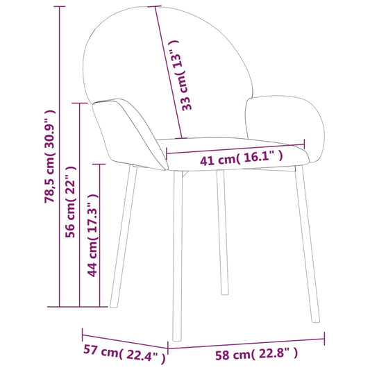 vidaXL Dining Chairs 2 Pcs Accent Upholstered Chair for Living Room Velvet-0