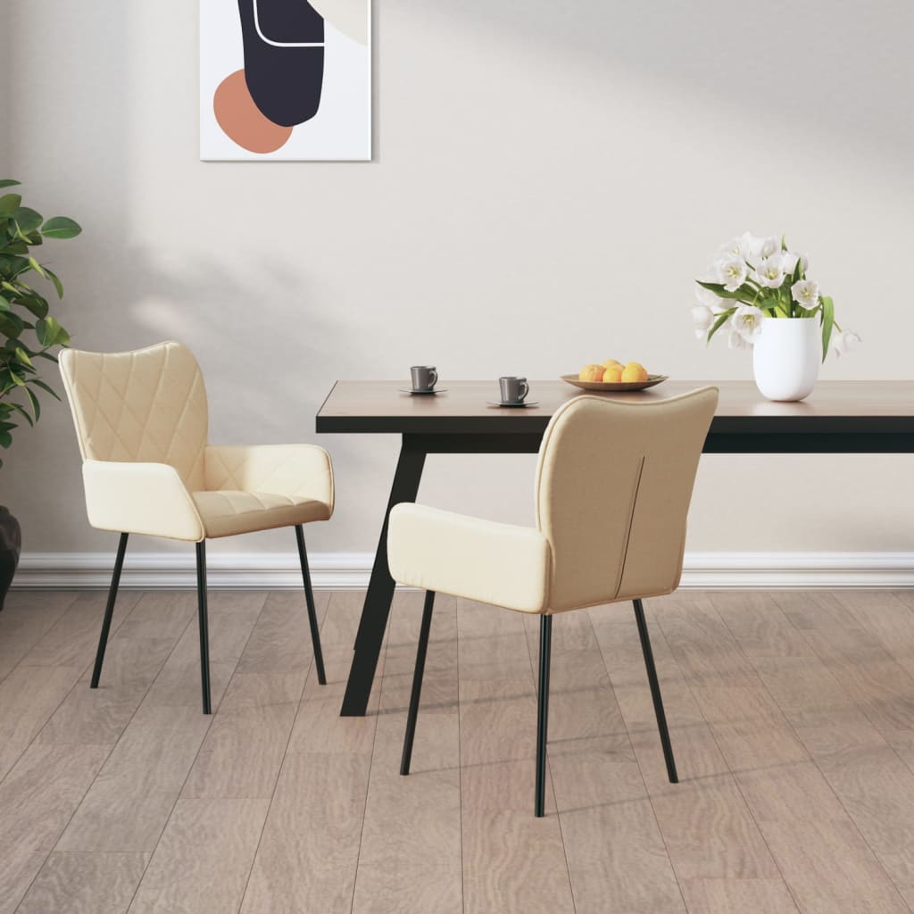 vidaXL Dining Chairs 2 Pcs Accent Upholstered Chair for Living Room Fabric-6
