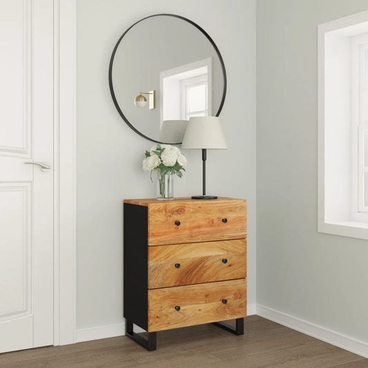 vidaXL Sideboard 23.6"x13"x29.5" Solid Wood Acacia-0
