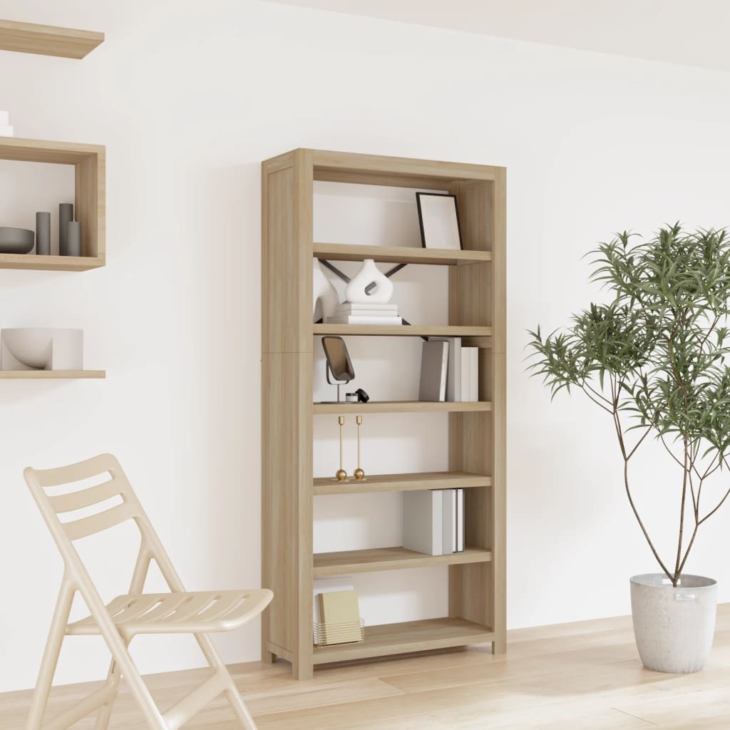 vidaXL Bookshelf Bookcase Display Shelf Rack for Living Room Solid Wood Acacia-8
