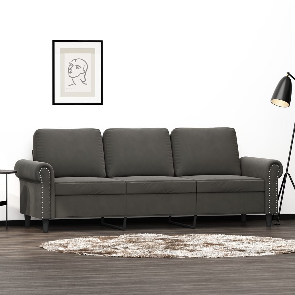 vidaXL Sofa Chair Living Room Accent Upholstered Chair with Armrest Velvet-5