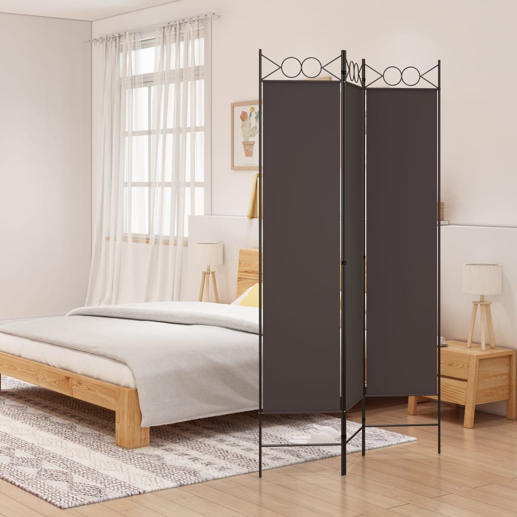 vidaXL 4-Panel Room Divider Anthracite 63"x86.6" Fabric-27