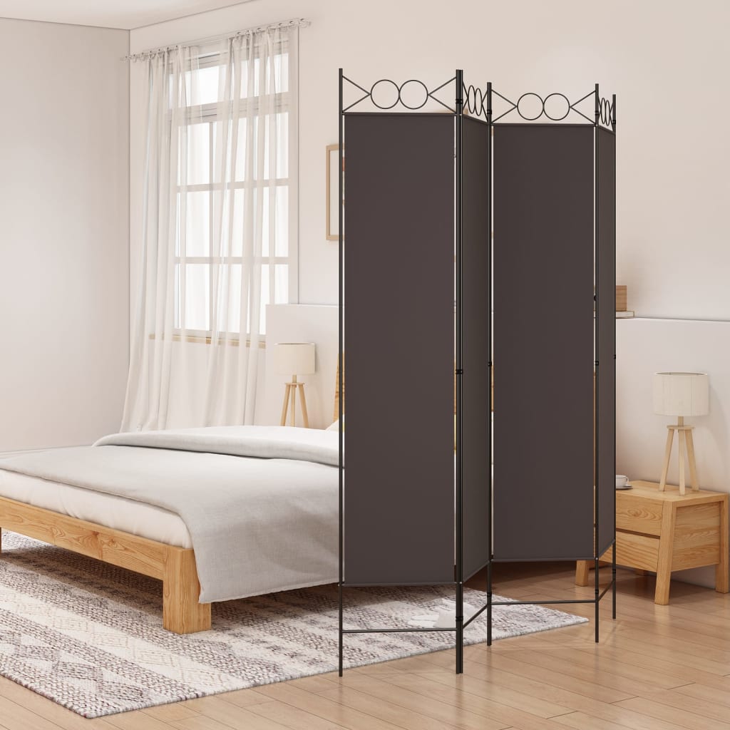 vidaXL 4-Panel Room Divider Anthracite 63"x86.6" Fabric-24