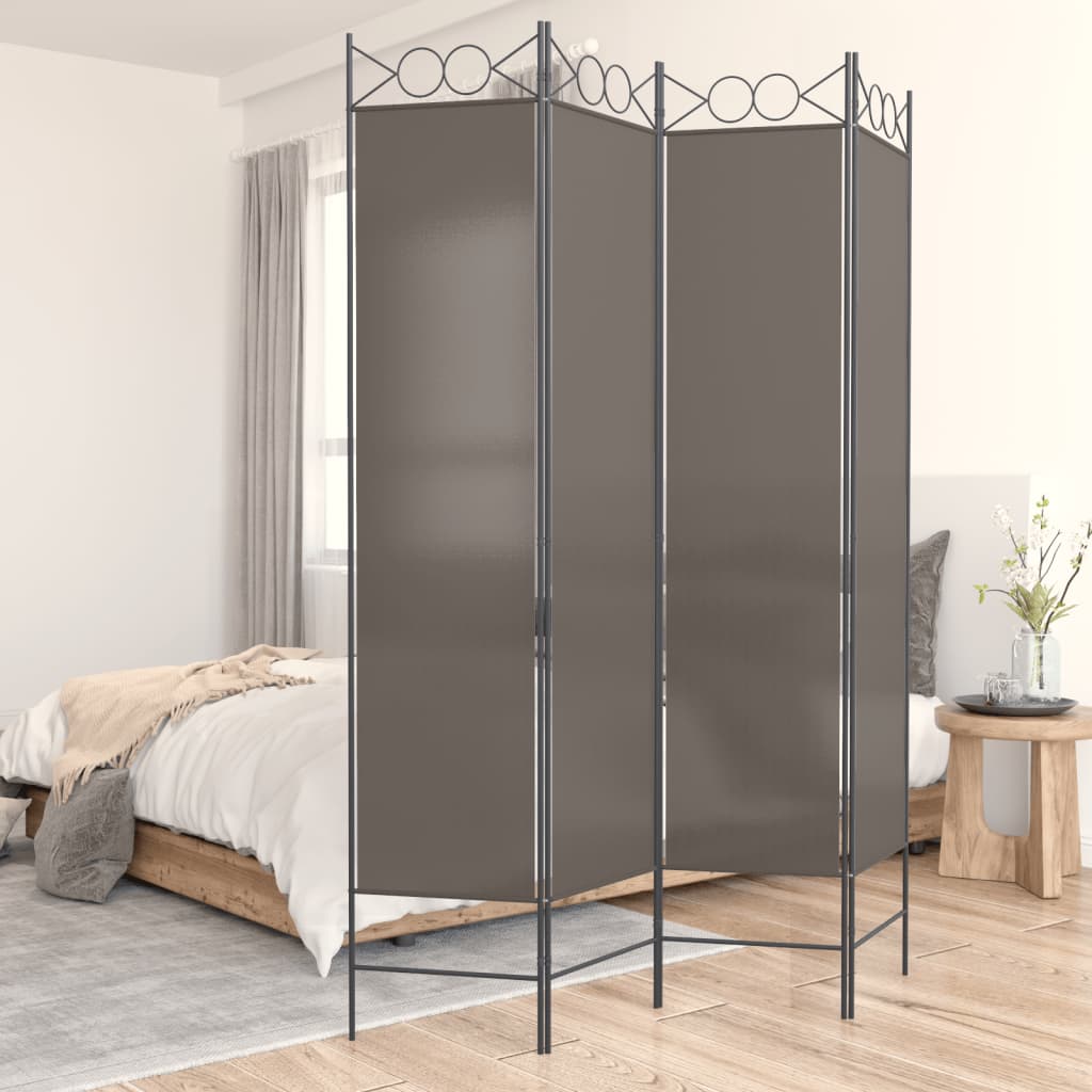 vidaXL 4-Panel Room Divider Anthracite 63"x86.6" Fabric-5