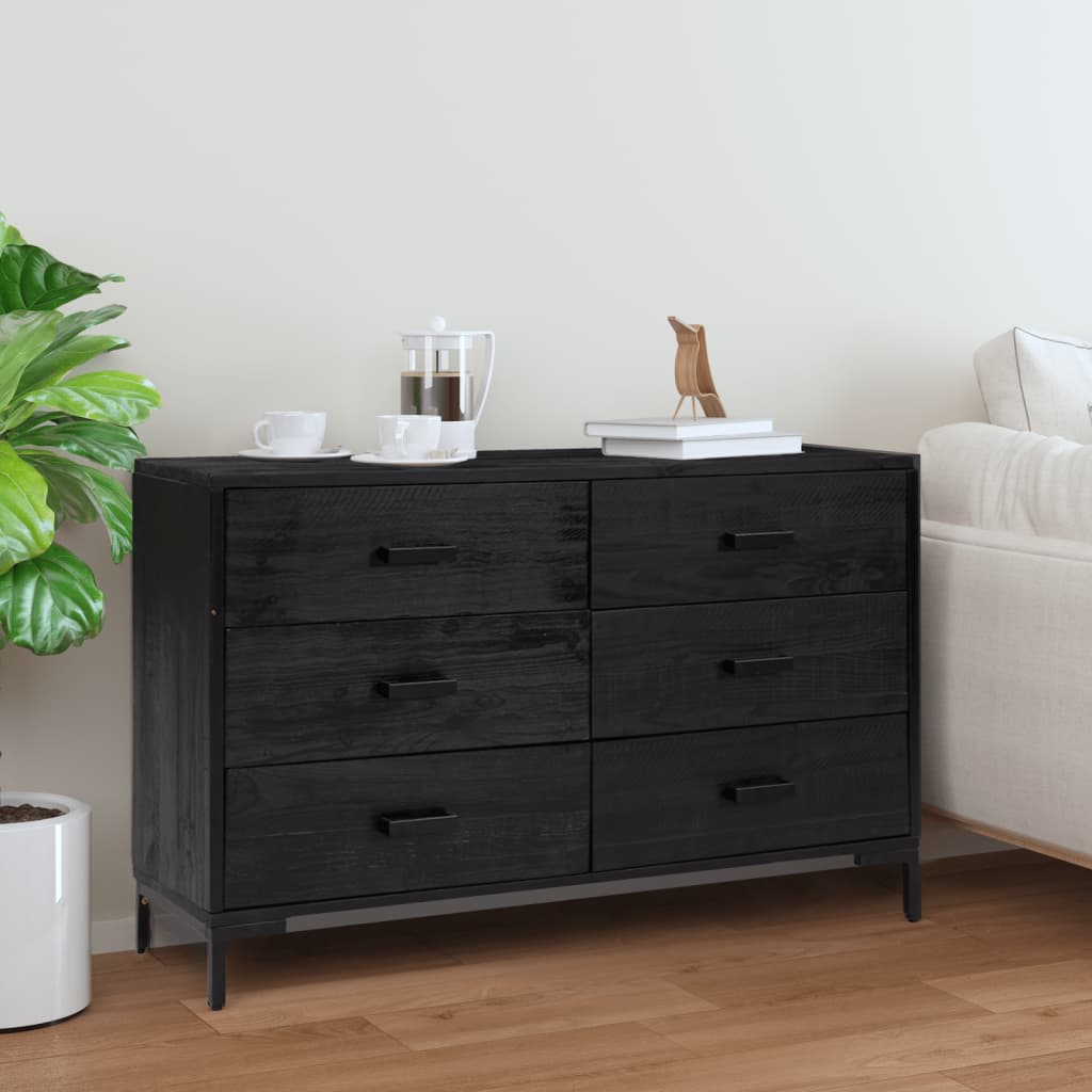 vidaXL Sideboard Bar Buffet Cabinet Console Table with Drawers Solid Wood Pine-2