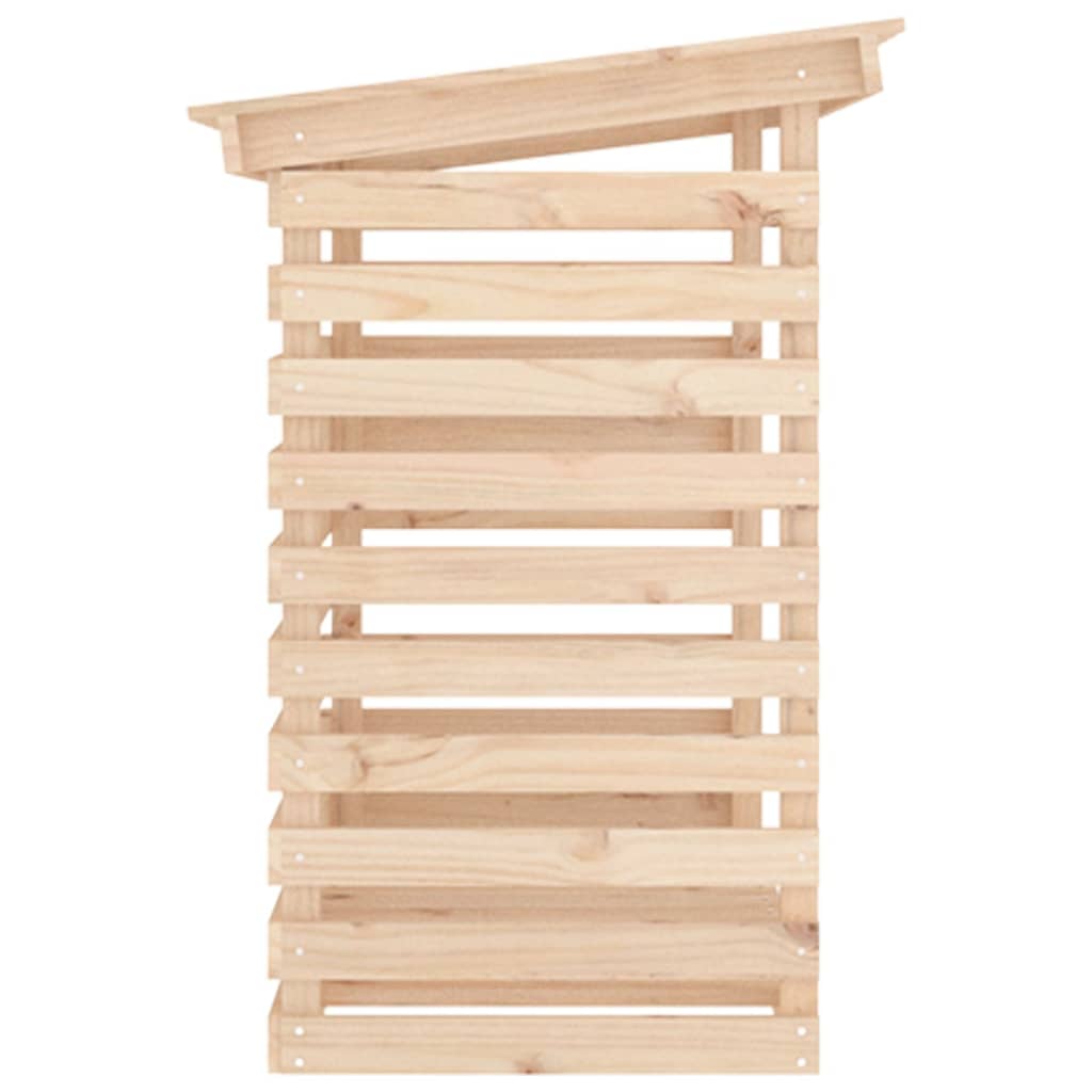 vidaXL Firewood Rack Storage Log Holder Carrier Organizer Solid Wood Pine-4