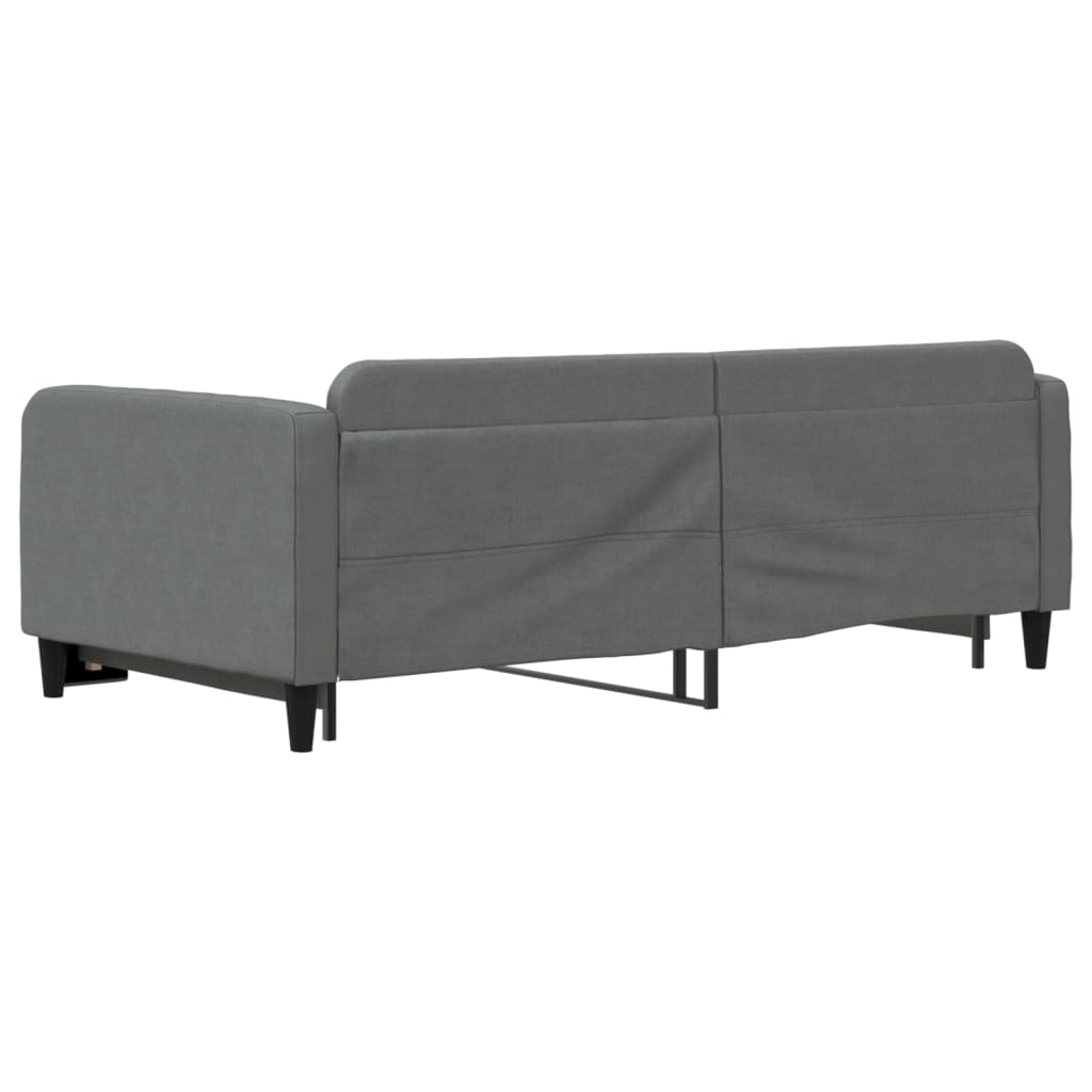 vidaXL Daybed with Trundle Dark Gray 39.4"x74.8" Fabric-3