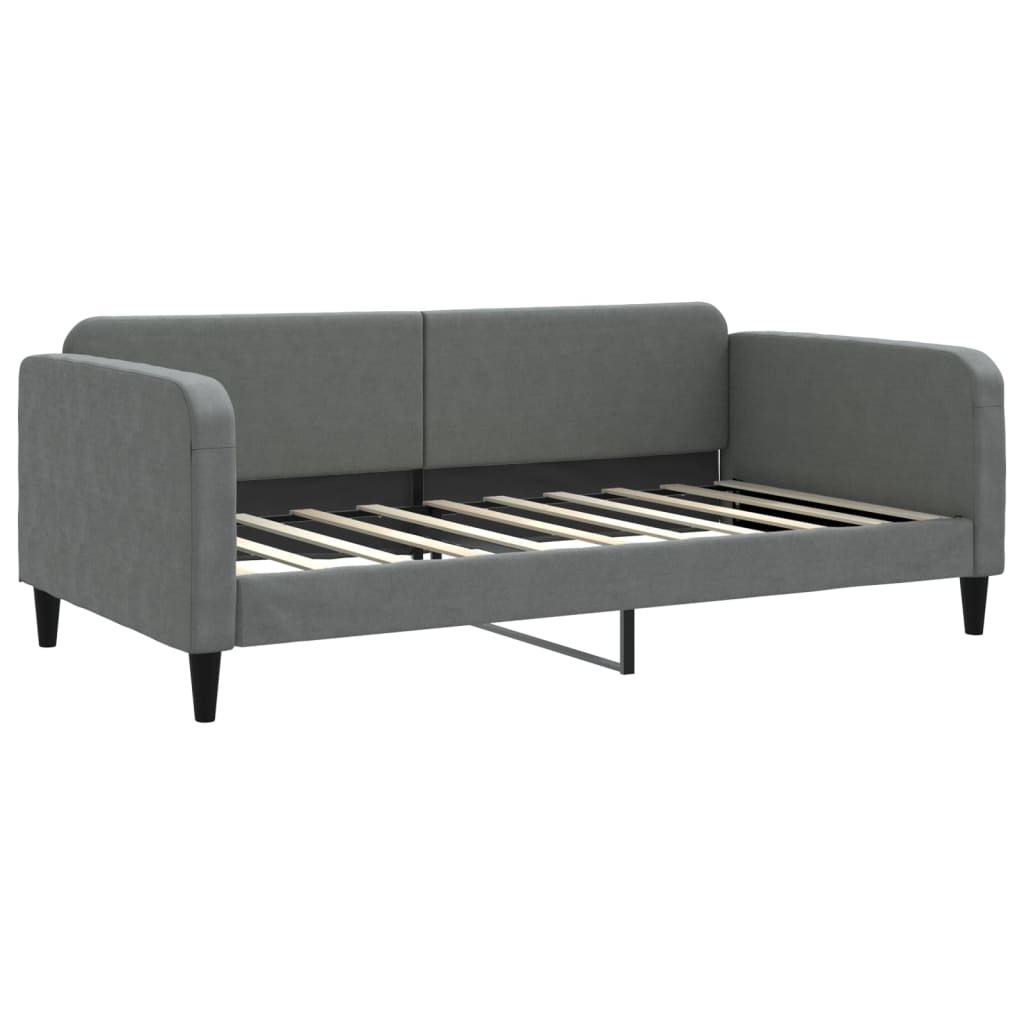 vidaXL Daybed with Trundle Dark Gray 39.4"x74.8" Fabric-4