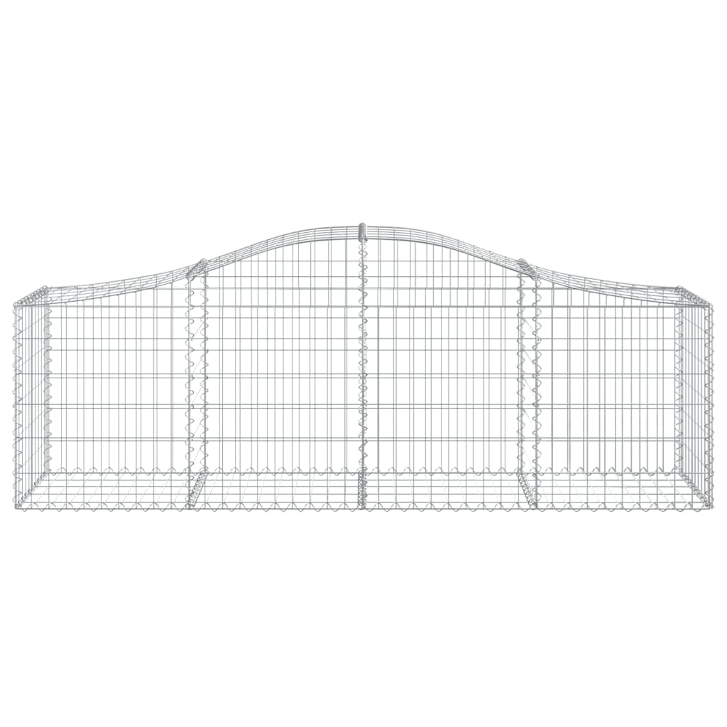 vidaXL Gabion Basket Arched Gabion Basket Planter for Flower Galvanized Iron-4