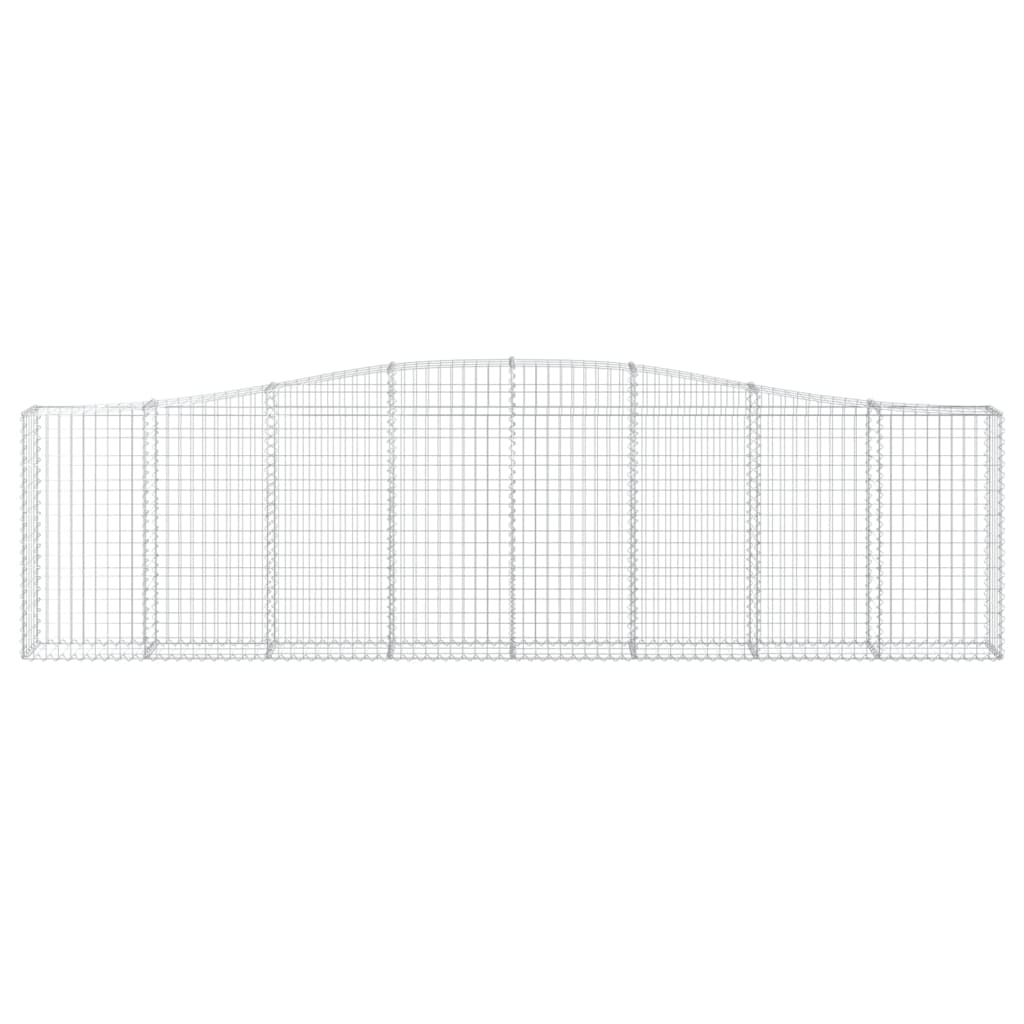 vidaXL Gabion Basket Arched Gabion Basket Planter for Flower Galvanized Iron-4