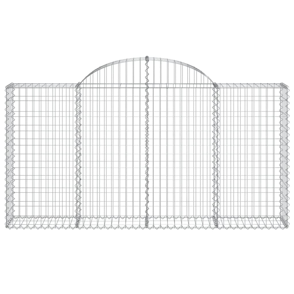 vidaXL Arched Gabion Baskets 8 pcs 78.7"x11.8"x39.4"/47.2" Galvanized Iron-4