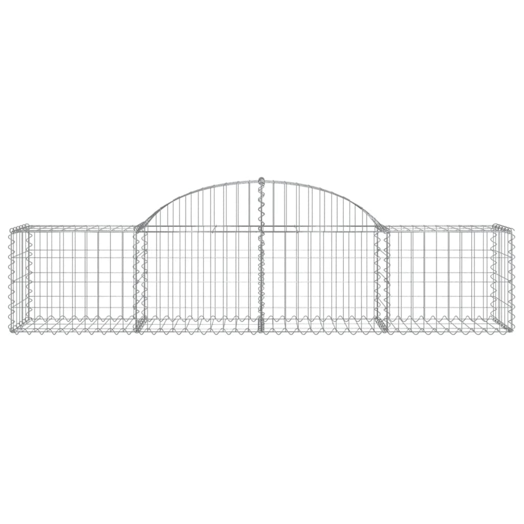 vidaXL Arched Gabion Baskets 5 pcs 78.7"x19.7"x15.7"/23.6" Galvanized Iron-4