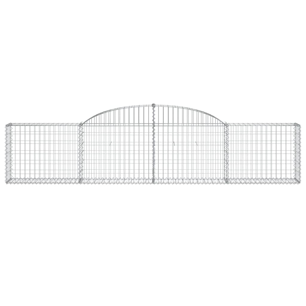 vidaXL Arched Gabion Baskets 3 pcs 118.1"x11.8"x23.6"/31.5" Galvanized Iron-4