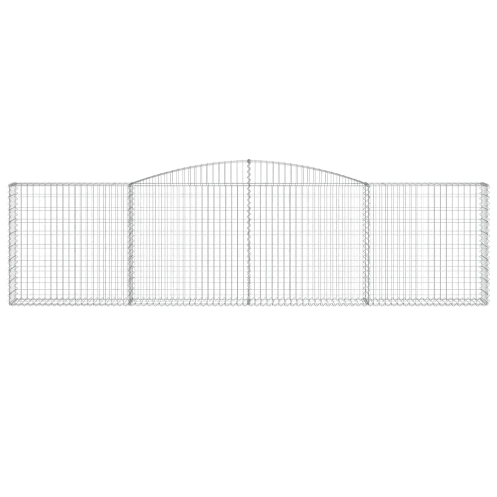 vidaXL Arched Gabion Baskets 7 pcs 157.5"x11.8"x39.4"/47.2" Galvanized Iron-4