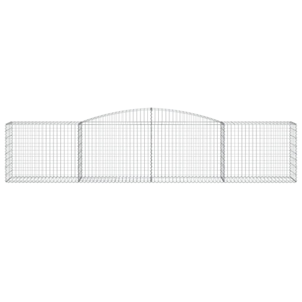 vidaXL Arched Gabion Baskets 4 pcs 157.5"x19.7"x31.5"/39.4" Galvanized Iron-4