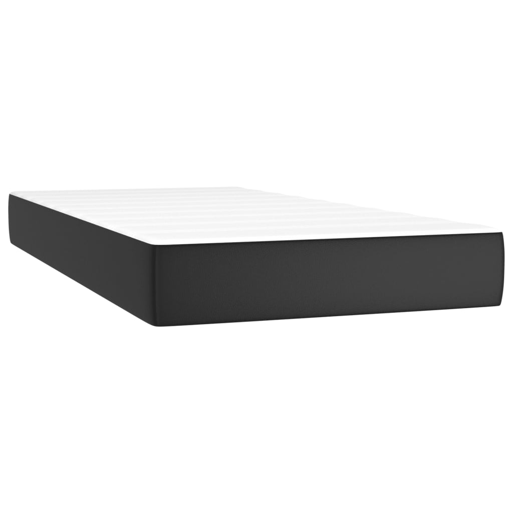 vidaXL Box Spring Bed with Mattress Black 39.4"x74.8" Twin Faux Leather-3