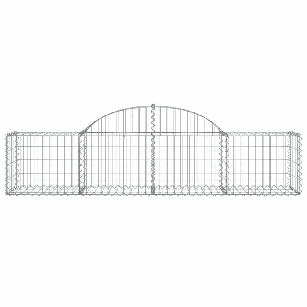 vidaXL Arched Gabion Basket 78.7"x19.7"x15.7"/23.6" Galvanized Iron-4