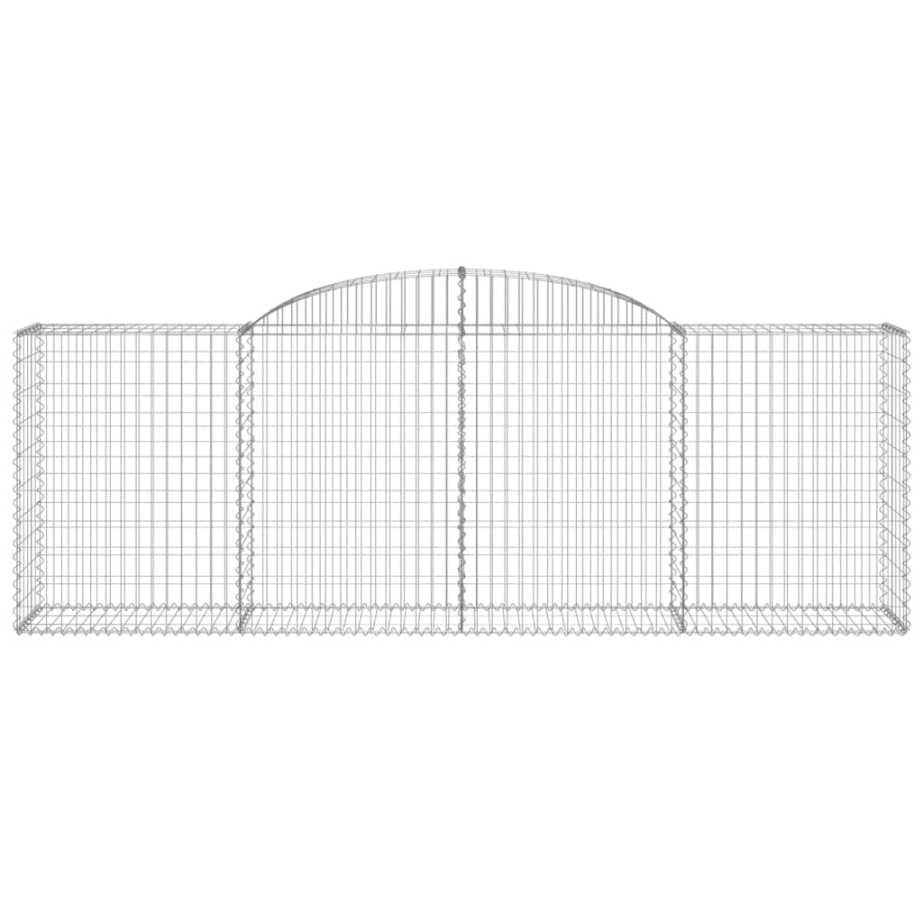 vidaXL Arched Gabion Basket 118.1"x19.7"x39.4"/47.2" Galvanized Iron-4