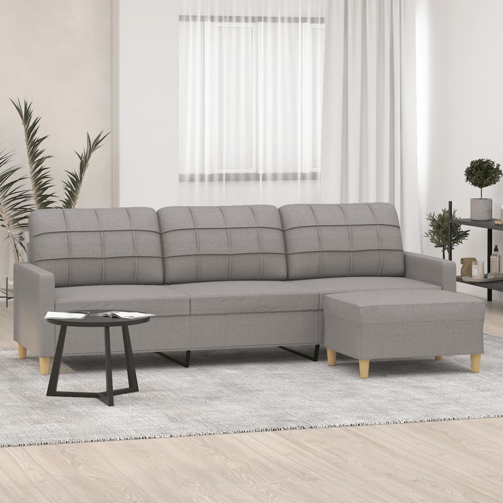 vidaXL Couch Upholstered Sofa with Footstool for Bedroom Living Room Fabric-9