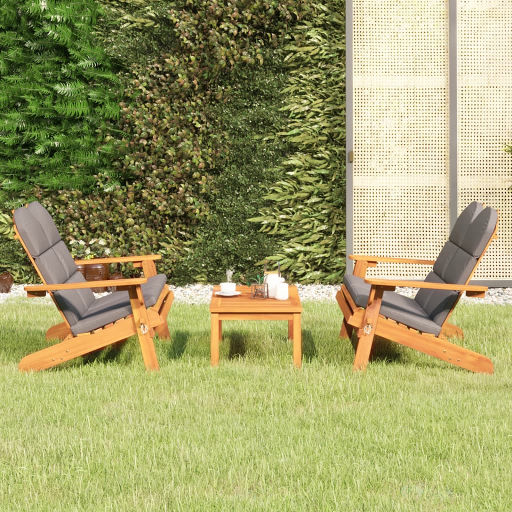 vidaXL 4 Piece Adirondack Patio Lounge Set Solid Wood Acacia-9
