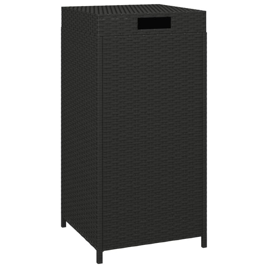 vidaXL Trash Bin Outdoor Rubbish Garbage Can with a Removable Lid Poly Rattan-0