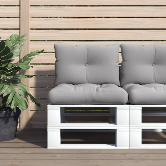 vidaXL Pallet Cushions 2 pcs Gray Fabric-0