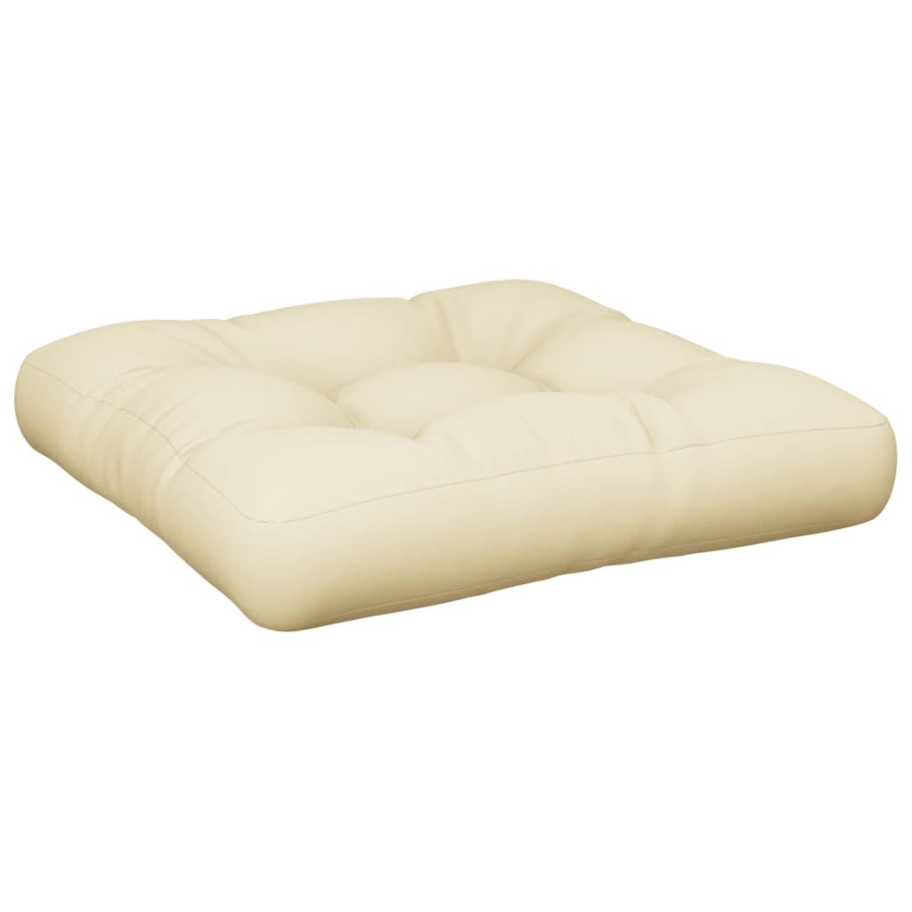 vidaXL Pallet Cushion Cream 23.6"x24.2"x3.9" Fabric-1