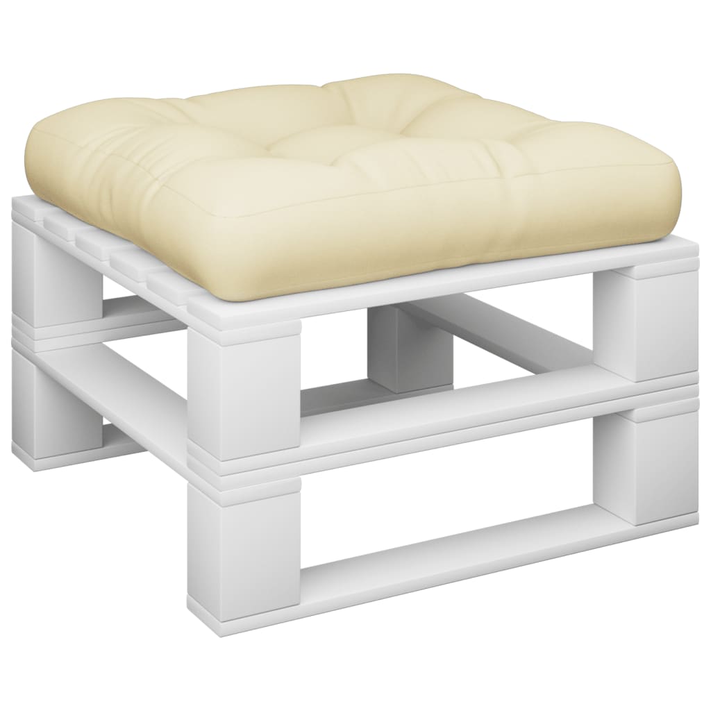 vidaXL Pallet Cushion Cream 23.6"x24.2"x3.9" Fabric-2