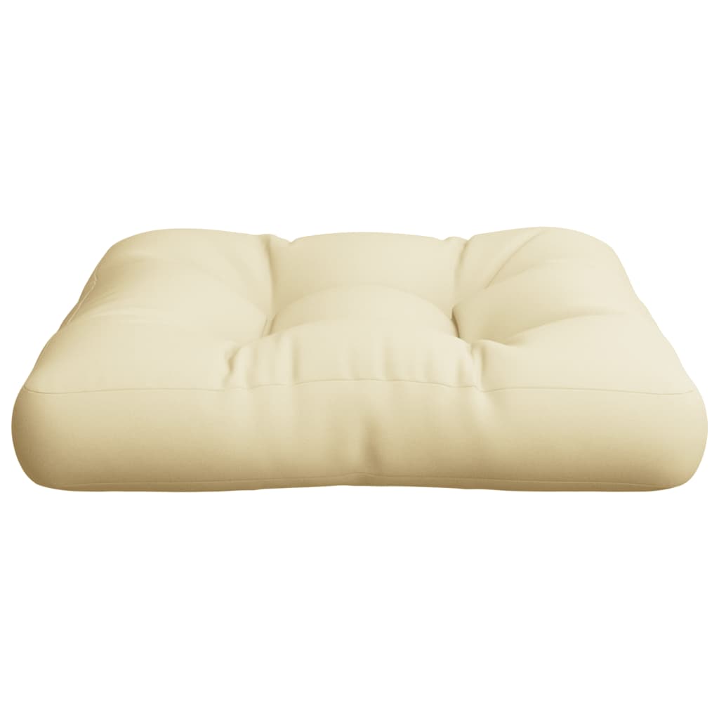 vidaXL Pallet Cushion Cream 23.6"x24.2"x3.9" Fabric-4