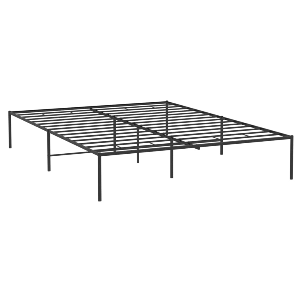 vidaXL Metal Bed Frame Black 53.1"x74.8"-3