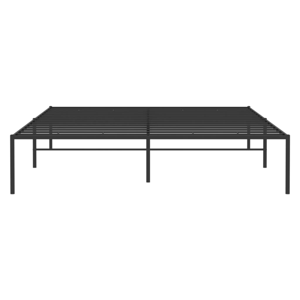 vidaXL Metal Bed Frame Black 53.1"x74.8"-4