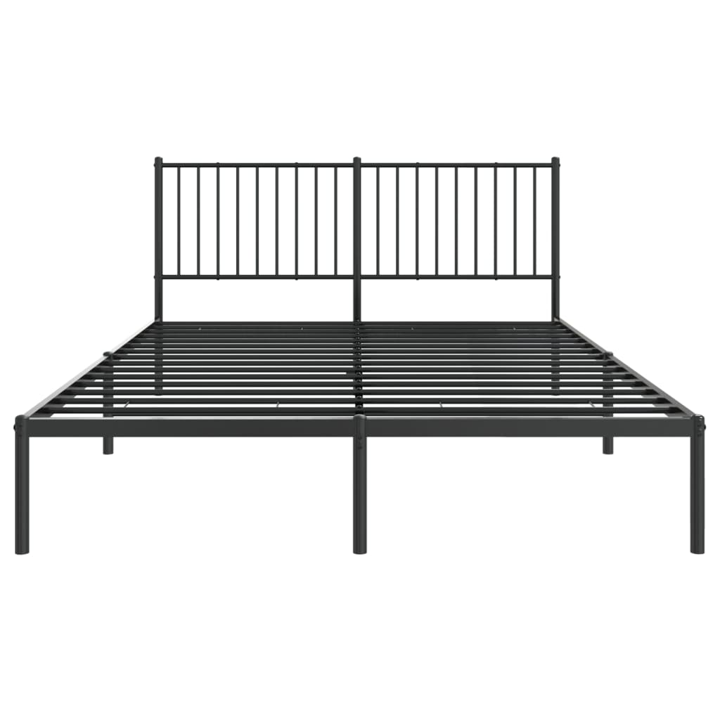 vidaXL Metal Bed Frame with Headboard Black 59.8"x78.7"-3