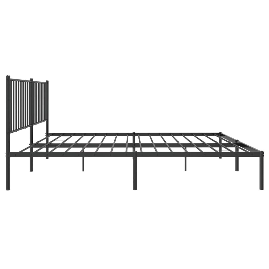 vidaXL Metal Bed Frame with Headboard Black 59.8"x78.7"-4
