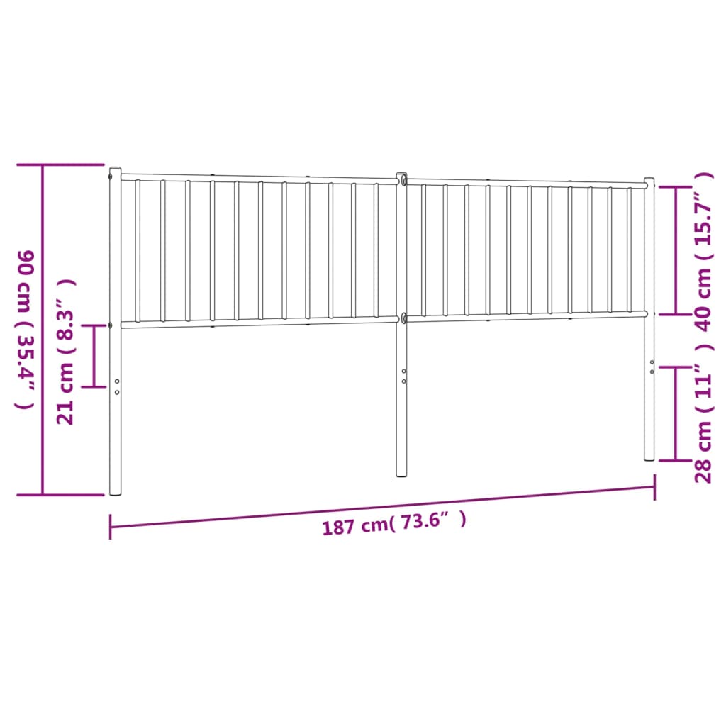 vidaXL Metal Headboard Decorative Steel Construction Headboard for Bedroom-1