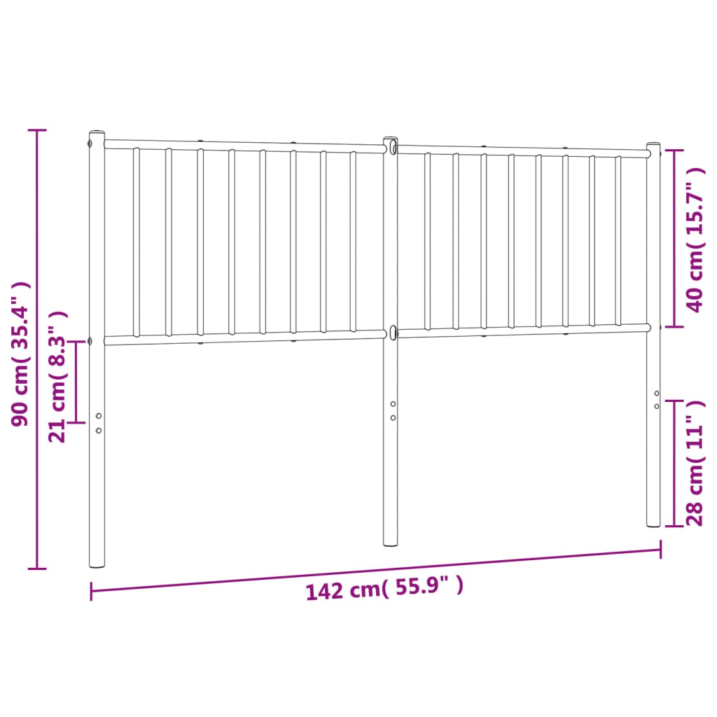 vidaXL Metal Headboard Decorative Steel Construction Headboard for Bedroom-4