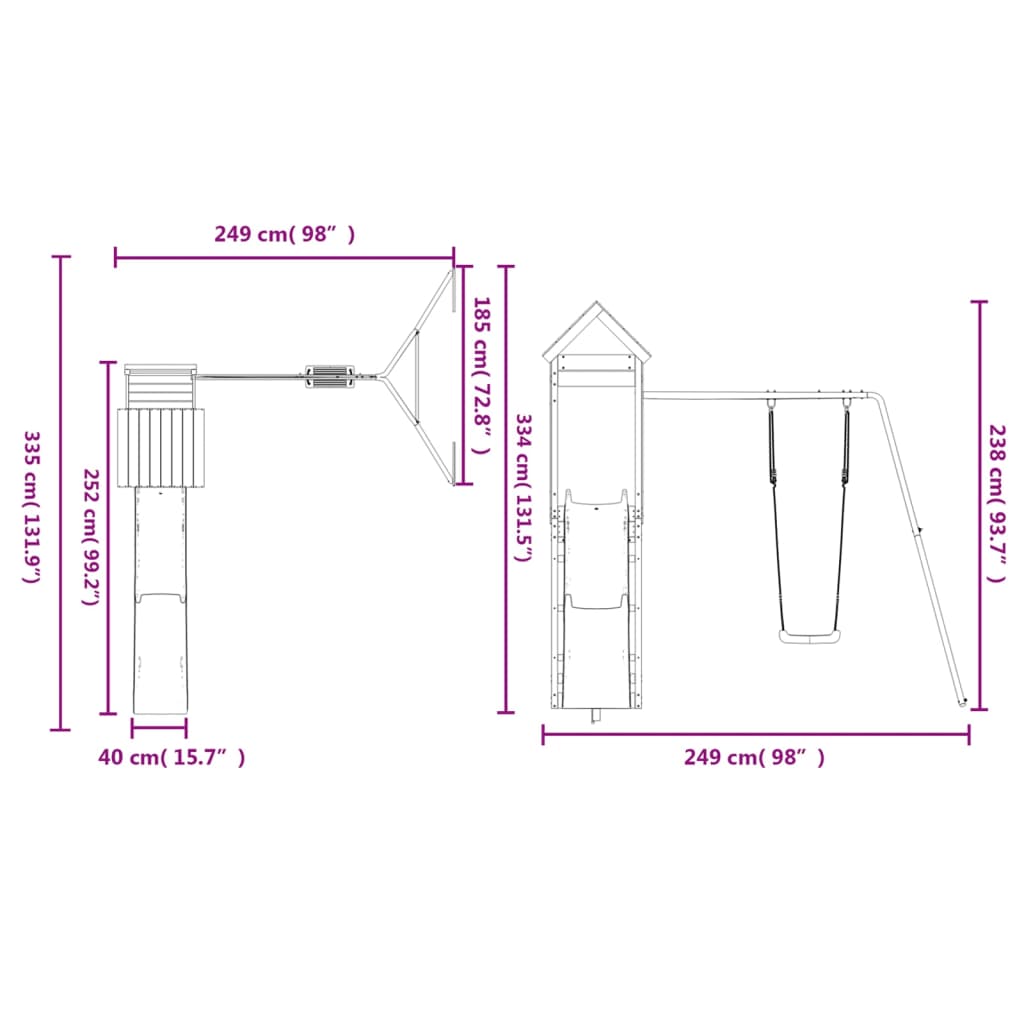 vidaXL Outdoor Playset Solid Wood Pine-2