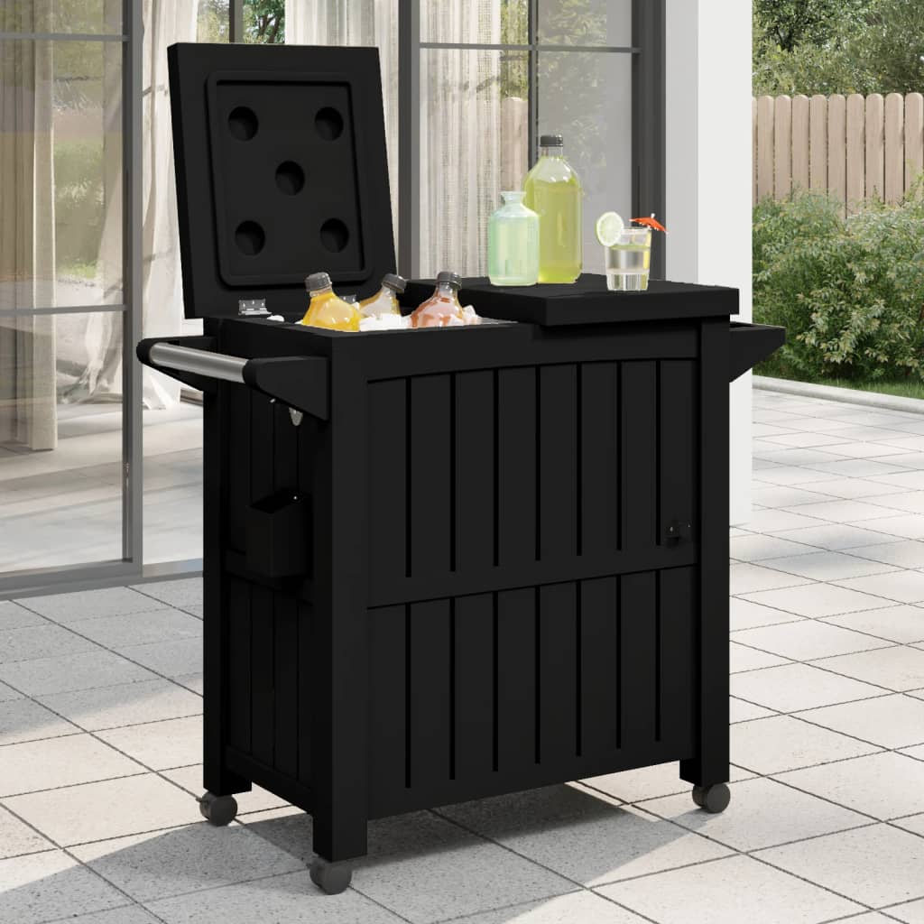 vidaXL 3-in-1 Serving Cart Black Polypropylene-2