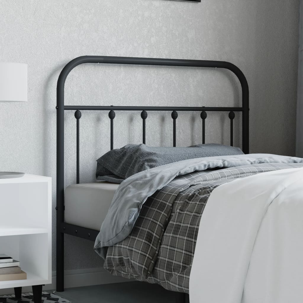vidaXL Metal Headboard Black 39.4"-5