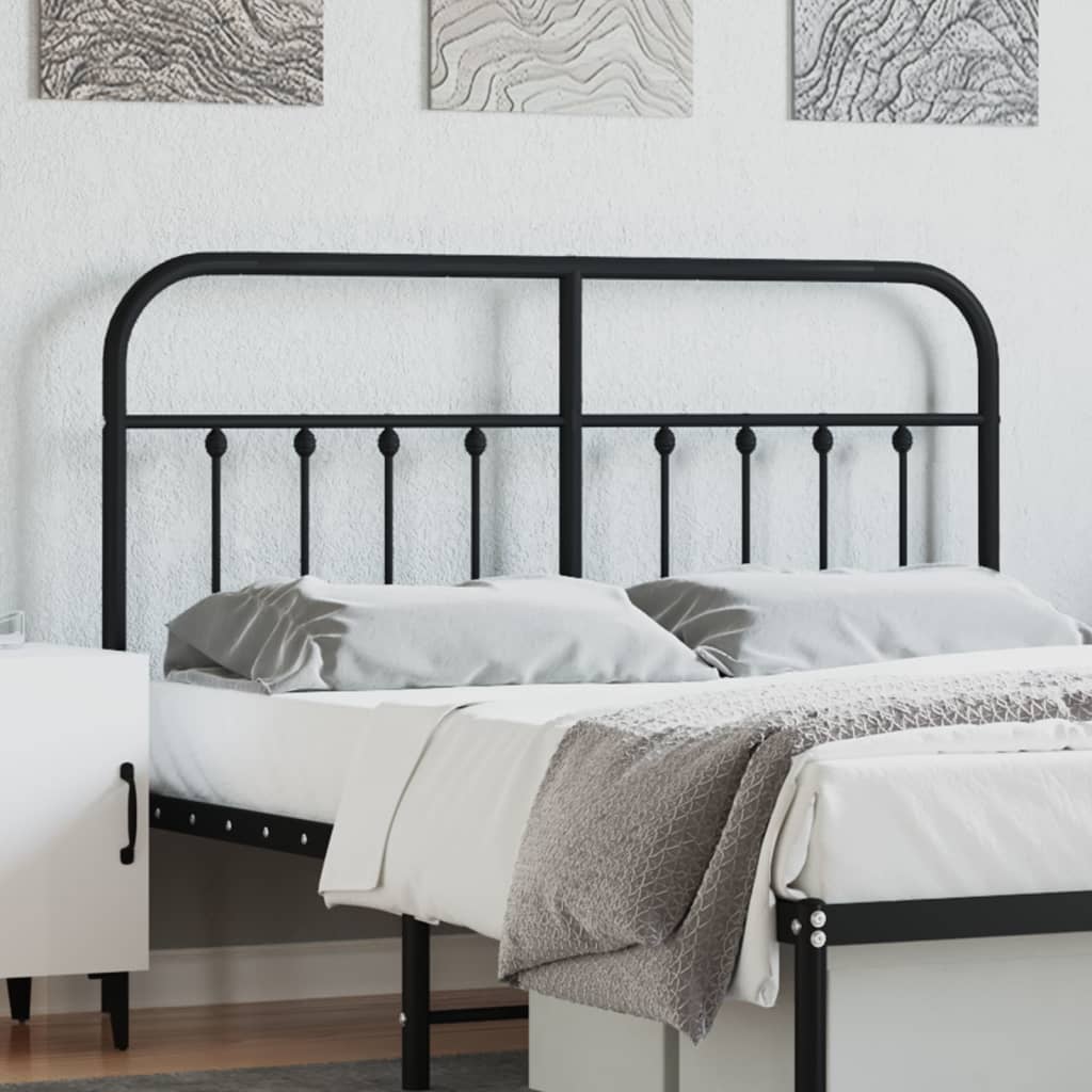 vidaXL Metal Headboard Black 39.4"-6