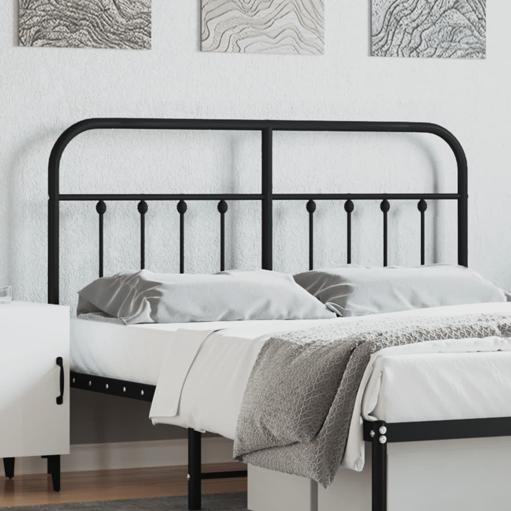 vidaXL Metal Headboard Black 39.4"-0
